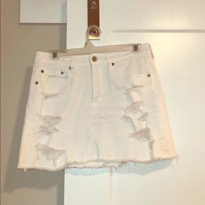 White Denim Skirt